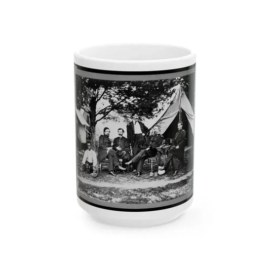 General Napoleon Bonaparte Mclaughlen And Staff Near Washington, D.C. (U.S. Civil War) White Coffee Mug 15oz - Go Mug Yourself