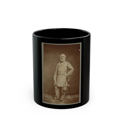 General Robert E. Lee, Full-Length Portrait, Standing, Facing Front, With Left Hand At Waist, On Sword, Wearing Military Uniform (U.S. Civil War) Black Coffee Mug 11oz - Go Mug Yourself