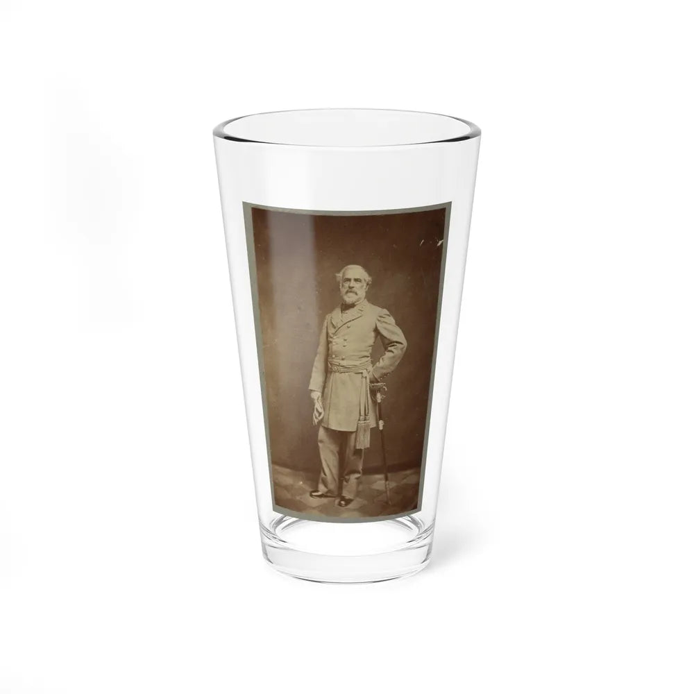 General Robert E. Lee, Full-Length Portrait, Standing, Facing Front, With Left Hand At Waist, On Sword, Wearing Military Uniform (U.S. Civil War) Pint Glass 16oz-16oz-Go Mug Yourself