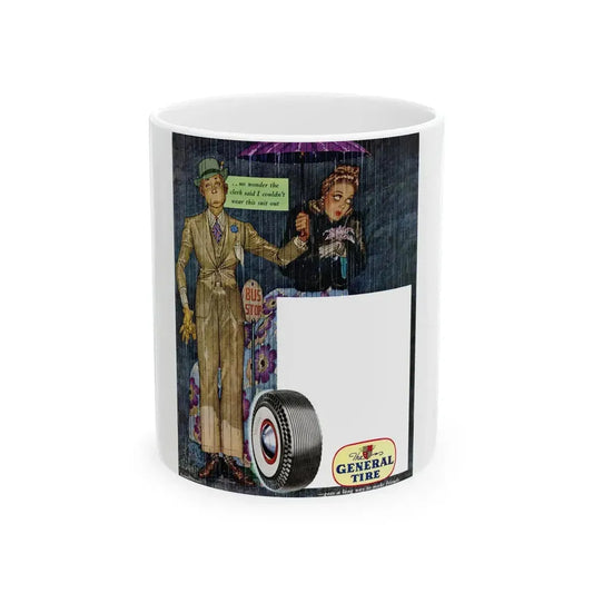 General Tire advertisement, 1941 - White Coffee Mug 11oz - Go Mug Yourself