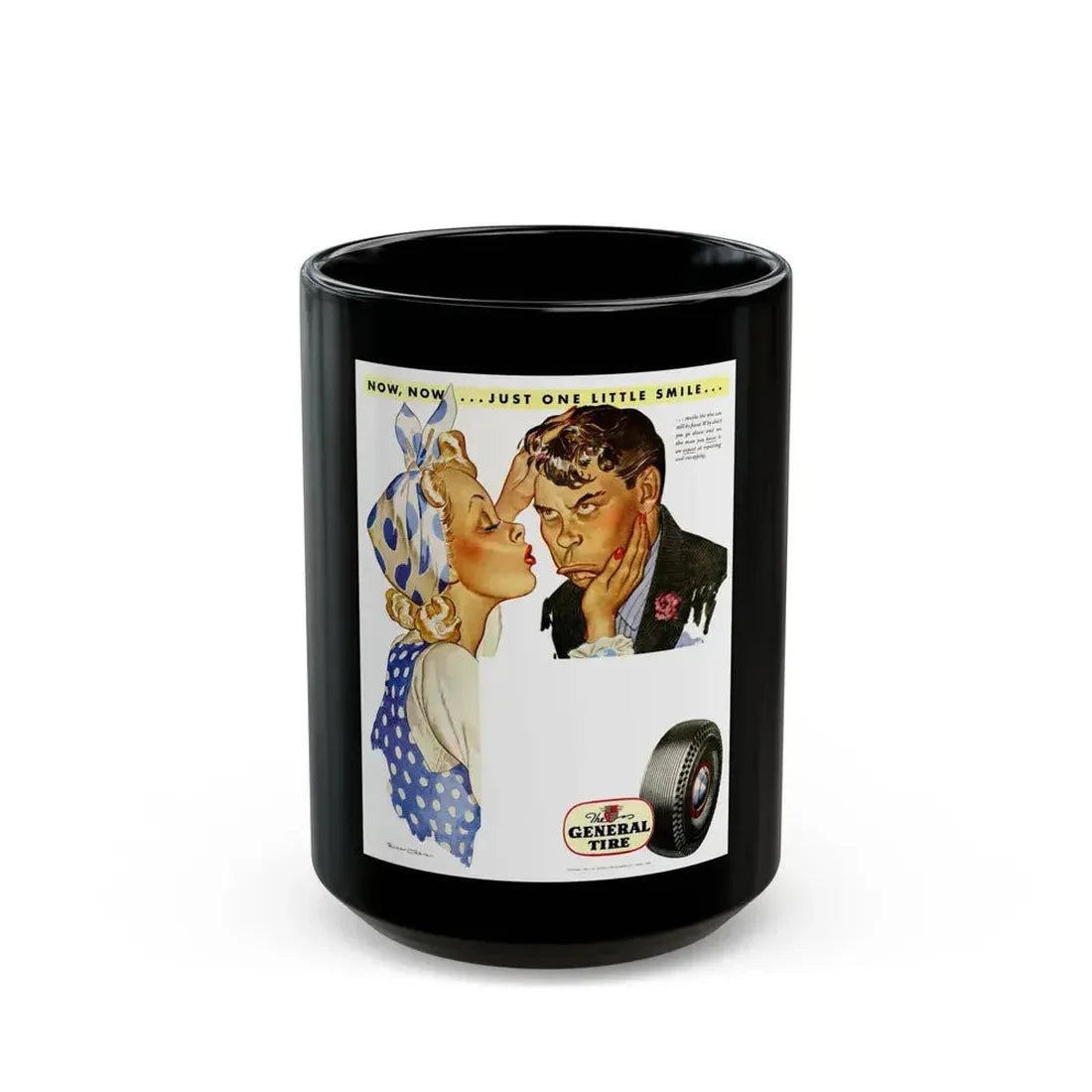 General Tire advertisement, 1942 - Black Coffee Mug 15oz - Go Mug Yourself