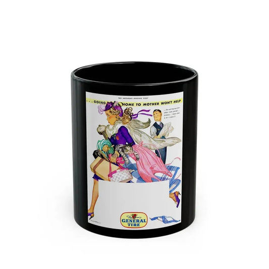 General Tire advertisement, The Saturday Evening Post - Black Coffee Mug 11oz - Go Mug Yourself