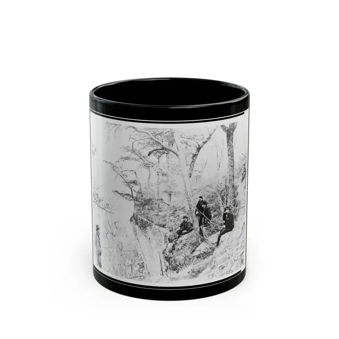 General Ulysses S. Grant And Five Other Men On Lookout Mountain, Tennessee (U.S. Civil War) Black Coffee Mug 11oz - Go Mug Yourself