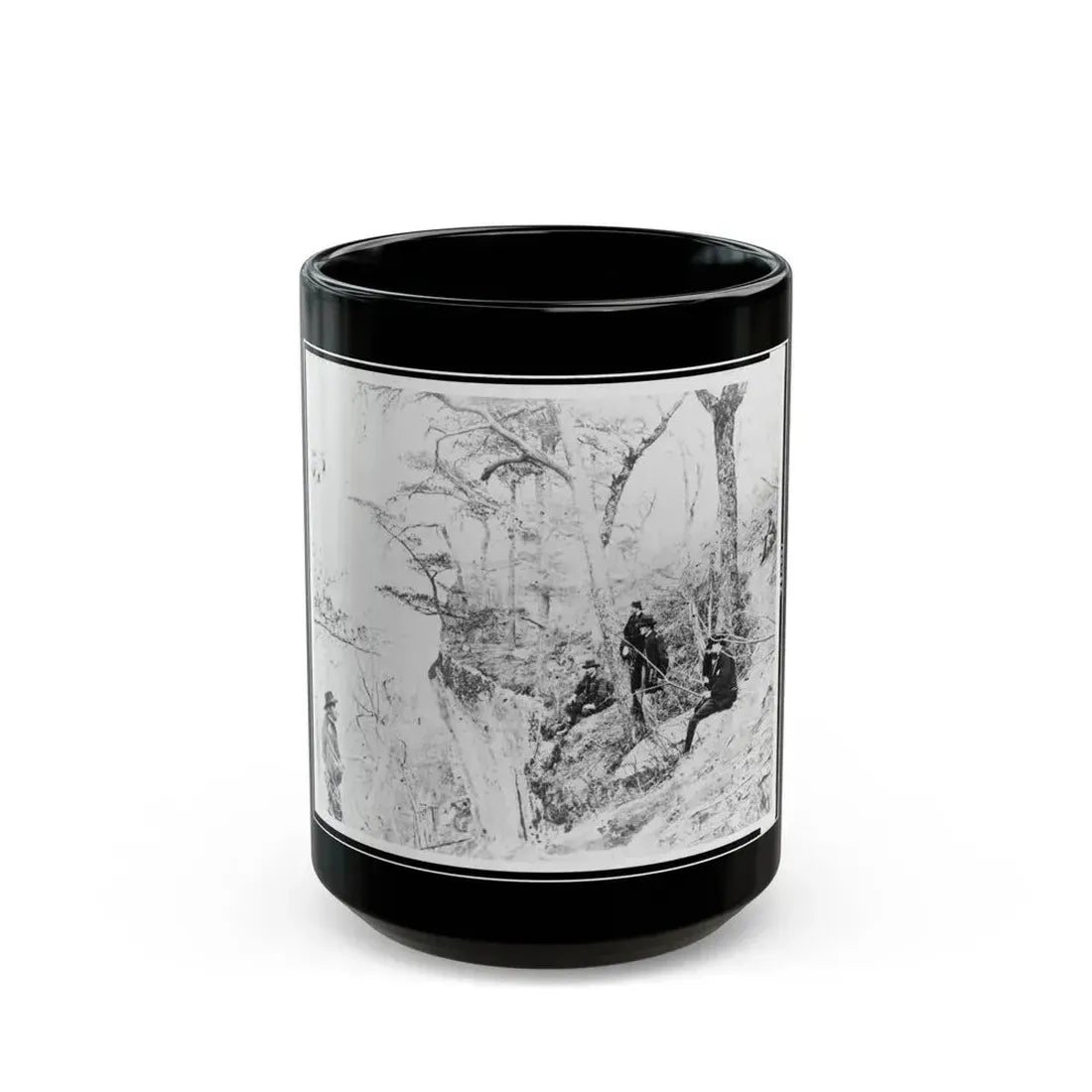 General Ulysses S. Grant And Five Other Men On Lookout Mountain, Tennessee (U.S. Civil War) Black Coffee Mug 15oz - Go Mug Yourself