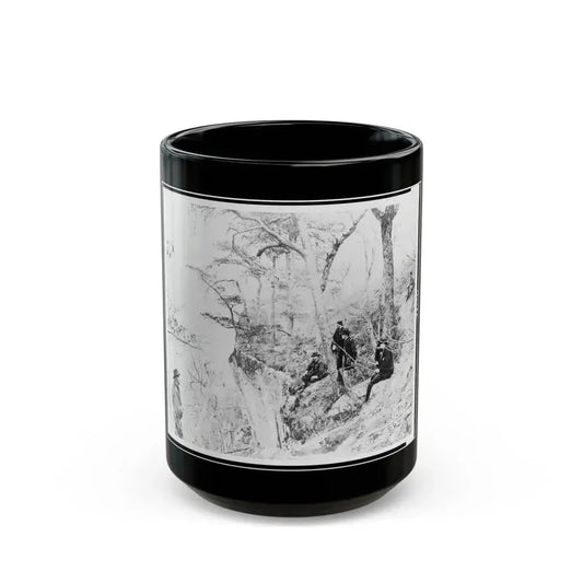 General Ulysses S. Grant And Five Other Men On Lookout Mountain, Tennessee (U.S. Civil War) Black Coffee Mug 15oz - Go Mug Yourself