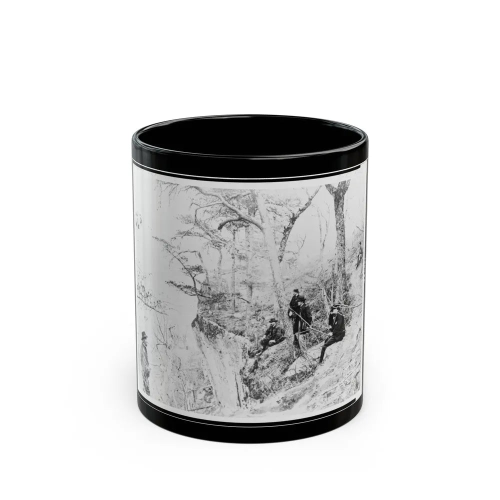 General Ulysses S. Grant And Five Other Men On Lookout Mountain, Tennessee (U.S. Civil War) Black Coffee Mug-11oz-Go Mug Yourself