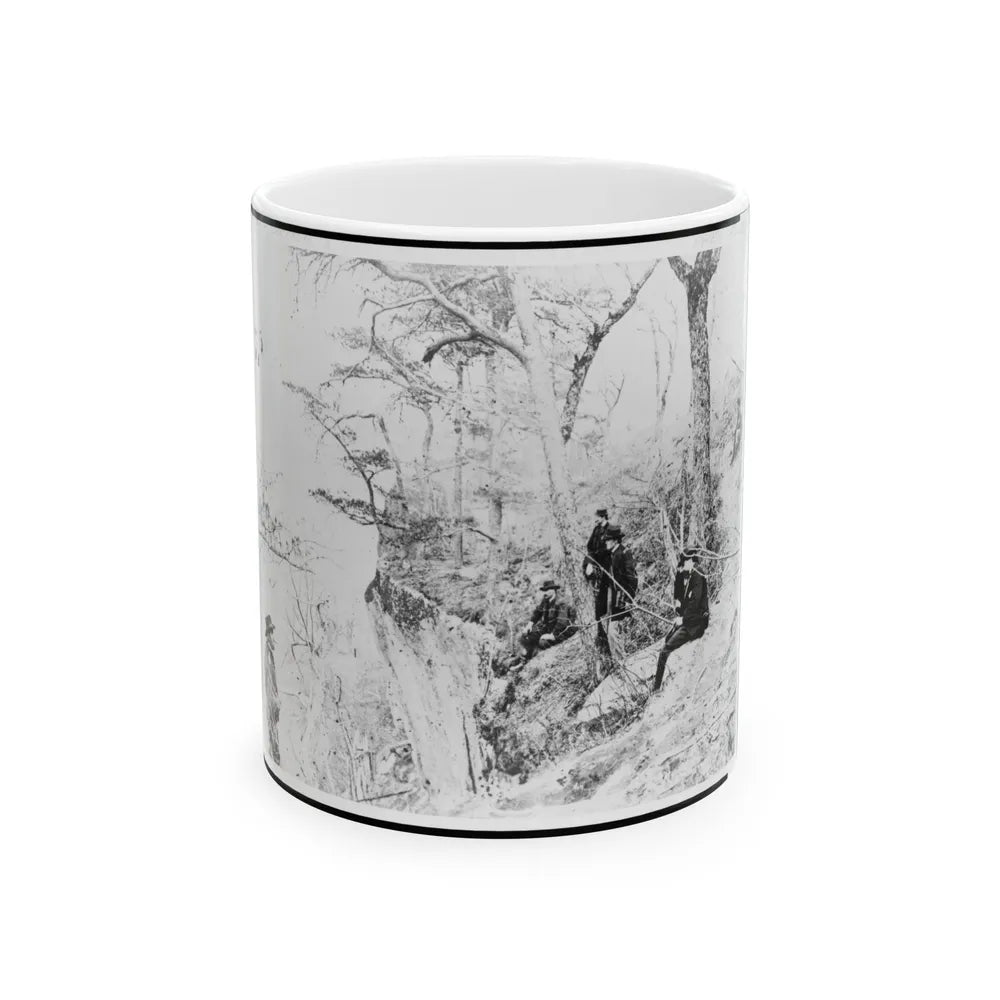 General Ulysses S. Grant And Five Other Men On Lookout Mountain, Tennessee (U.S. Civil War) White Coffee Mug-11oz-Go Mug Yourself