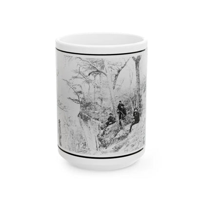 General Ulysses S. Grant And Five Other Men On Lookout Mountain, Tennessee (U.S. Civil War) White Coffee Mug-15oz-Go Mug Yourself