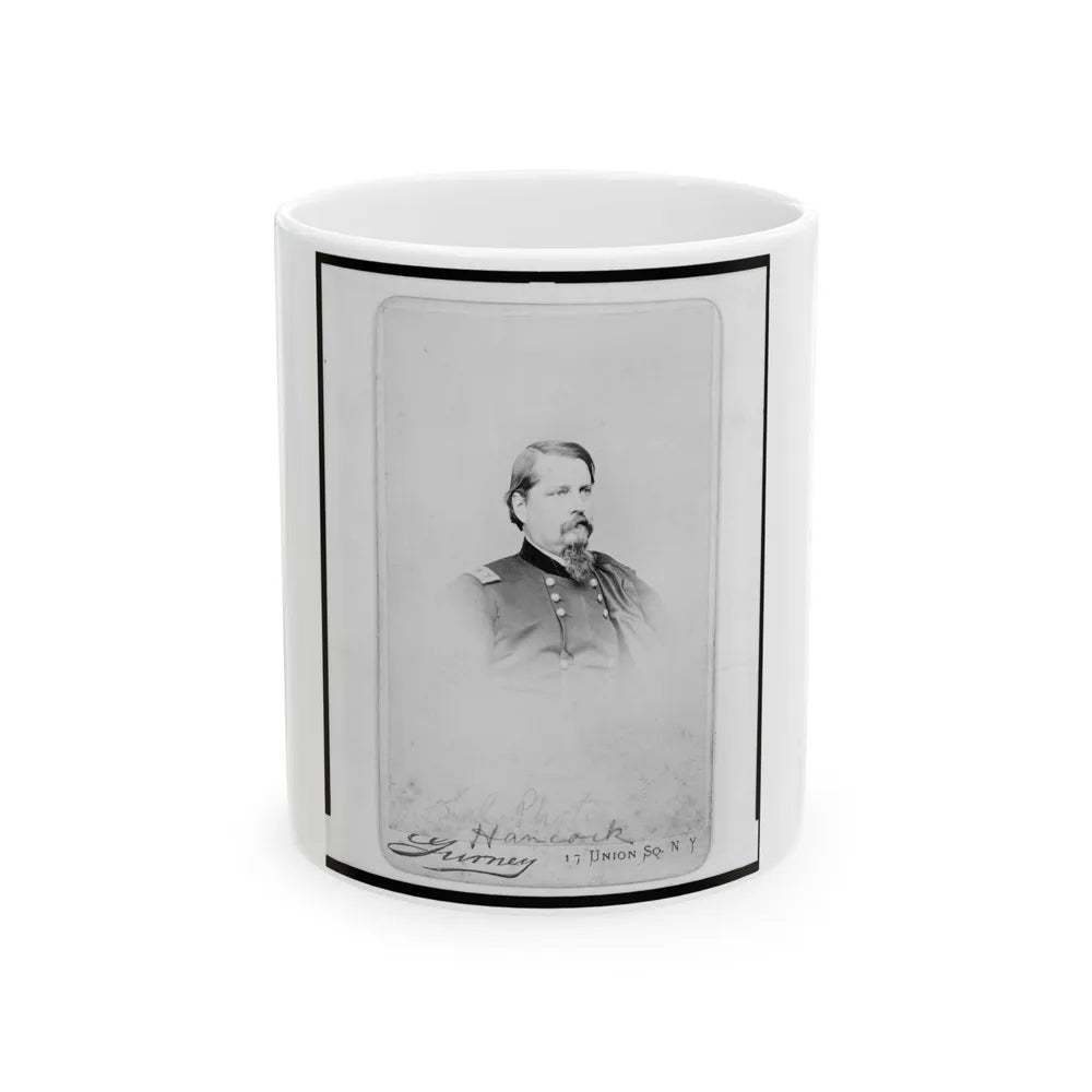 General Winfield Scott Hancock, Head-And-Shoulders Portrait, In Uniform, Facing Right (U.S. Civil War) White Coffee Mug-11oz-Go Mug Yourself