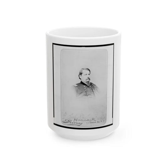 General Winfield Scott Hancock, Head-And-Shoulders Portrait, In Uniform, Facing Right (U.S. Civil War) White Coffee Mug-15oz-Go Mug Yourself