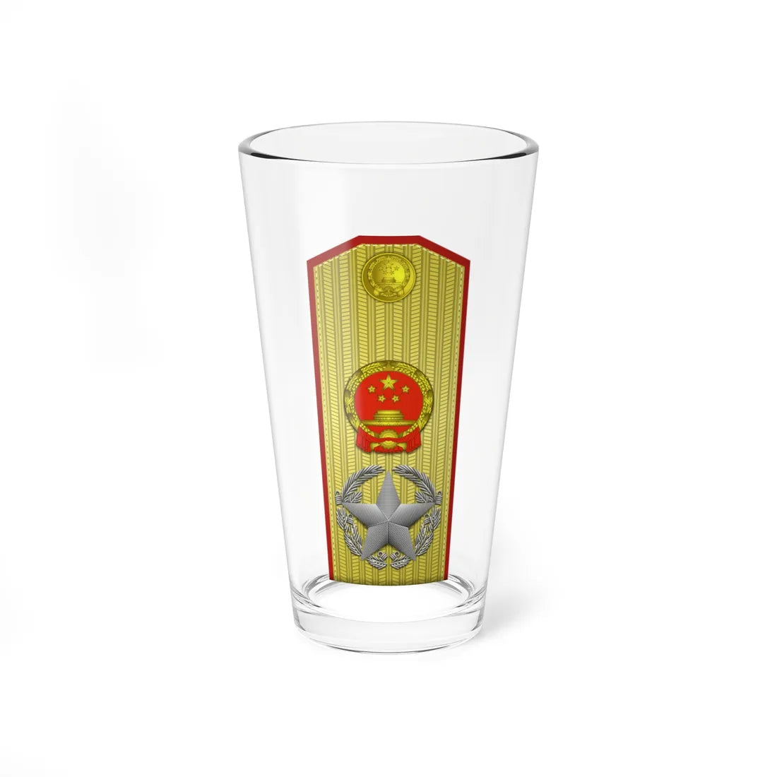 Generalissimo of the PRC rank insignia vertical (China) (Military Rank) Pint Glass 16oz 16oz - Go Mug Yourself