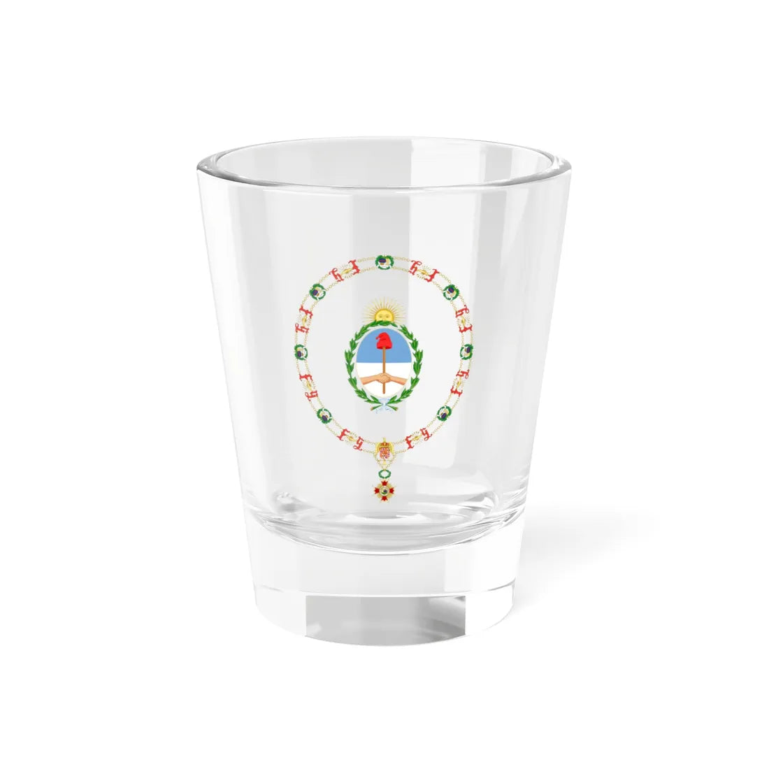 Generic Coat of Arms of the President of Argentina Order of Isabella the Catholic (Argentina) (Coat of Arms) Shot Glass 1.5oz 1.5oz - Go Mug Yourself