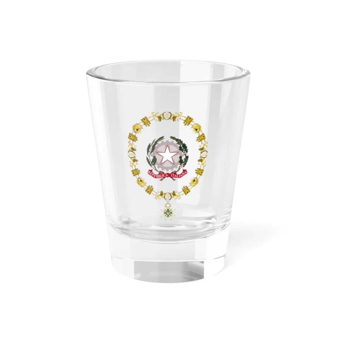 Generic Emblem of Italy Order of Charles III (Italy) (Coat of Arms) Shot Glass 1.5oz 1.5oz - Go Mug Yourself