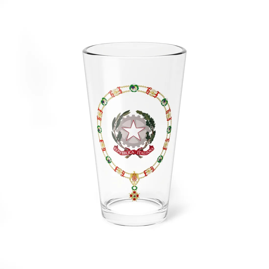 Generic Emblem of Italy Order of Isabella the Catholic (Italy) (Coat of Arms) Pint Glass 16oz 16oz - Go Mug Yourself