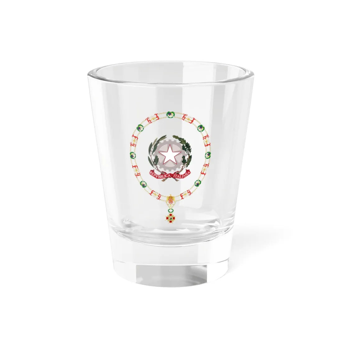 Generic Emblem of Italy Order of Isabella the Catholic (Italy) (Coat of Arms) Shot Glass 1.5oz 1.5oz - Go Mug Yourself