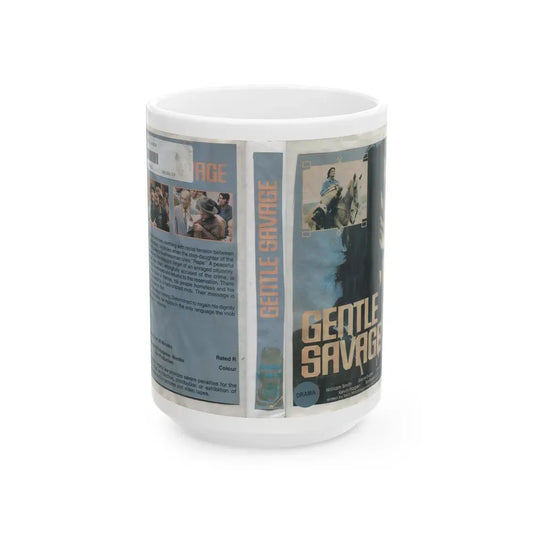 GENTLE SAVAGE (VHS COVER) - White Coffee Mug 15oz - Go Mug Yourself