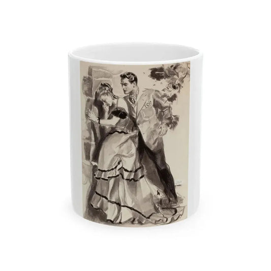 Gentleman Consoling Woman, magazine story illustration, circa 1930s - White Coffee Mug 11oz - Go Mug Yourself