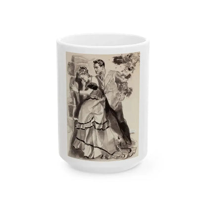 Gentleman Consoling Woman, magazine story illustration, circa 1930s - White Coffee Mug 15oz - Go Mug Yourself