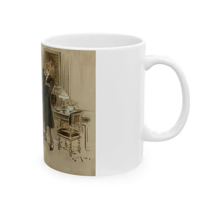 Gentleman's Club, Interior Illustration - White Coffee Mug - Go Mug Yourself