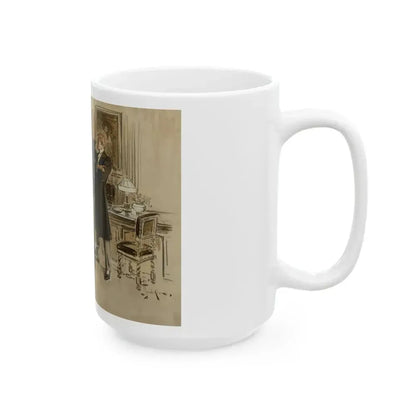 Gentleman's Club, Interior Illustration - White Coffee Mug - Go Mug Yourself
