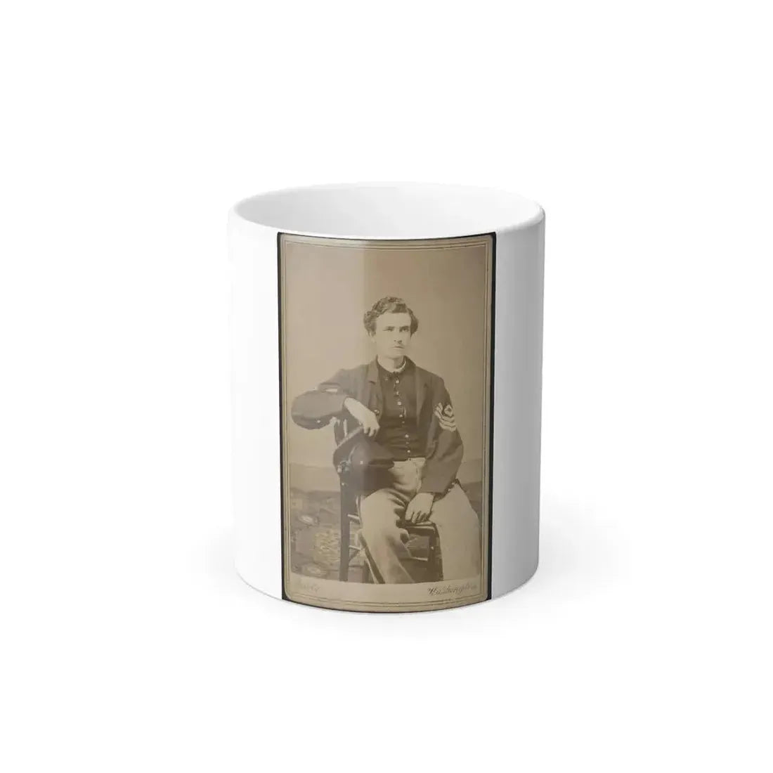 Geo. B. Field, Three-Quarter Length Studio Portrait, Sitting in Chair, Facing Slightly Right, Wearing Military Uniform (U.S. Civil War) Color Changing Coffee Mug 11oz Default Title 11oz - Go Mug Yourself