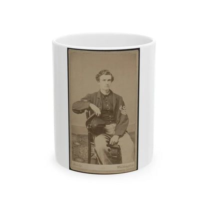 Geo. B. Field, Three-Quarter Length Studio Portrait, Sitting In Chair, Facing Slightly Right, Wearing Military Uniform (U.S. Civil War) White Coffee Mug-11oz-Go Mug Yourself