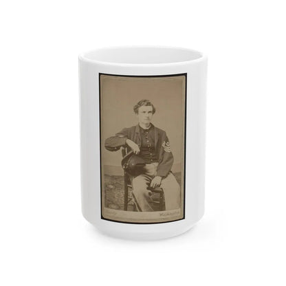 Geo. B. Field, Three-Quarter Length Studio Portrait, Sitting In Chair, Facing Slightly Right, Wearing Military Uniform (U.S. Civil War) White Coffee Mug-15oz-Go Mug Yourself