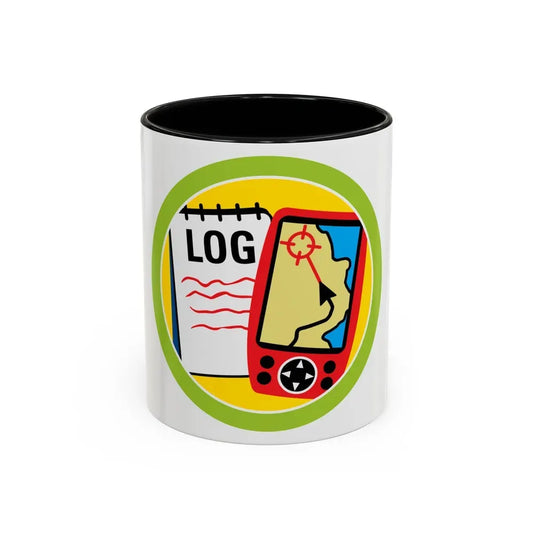 Geocache (Boy Scout Merit Badge) Accent Coffee Mug 11oz Black - Go Mug Yourself