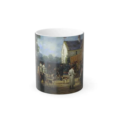 Geoffrey Douglas (1857-1941) The Puppy Show - Oil on Canvas - Color Changing Mug 11oz 11oz - Go Mug Yourself