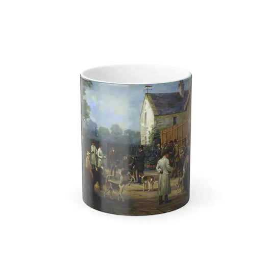 Geoffrey Douglas (1857-1941) The Puppy Show - Oil on Canvas - Color Changing Mug 11oz 11oz - Go Mug Yourself