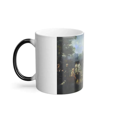 Geoffrey Douglas (1857-1941) The Puppy Show - Oil on Canvas - Color Changing Mug 11oz - Go Mug Yourself