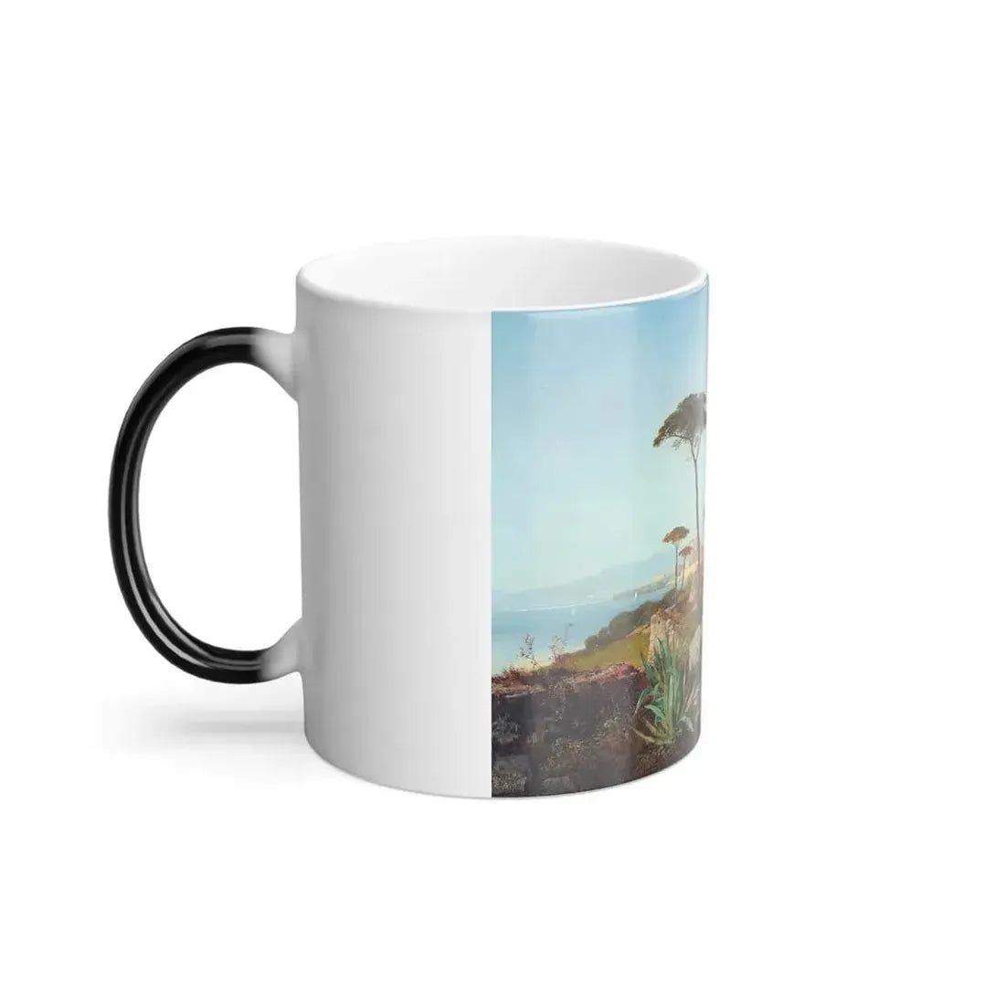 Georg Fischhof (1849-1914) Partie bei Castellamare - oil on canvas - Color Changing Mug 11oz - Go Mug Yourself