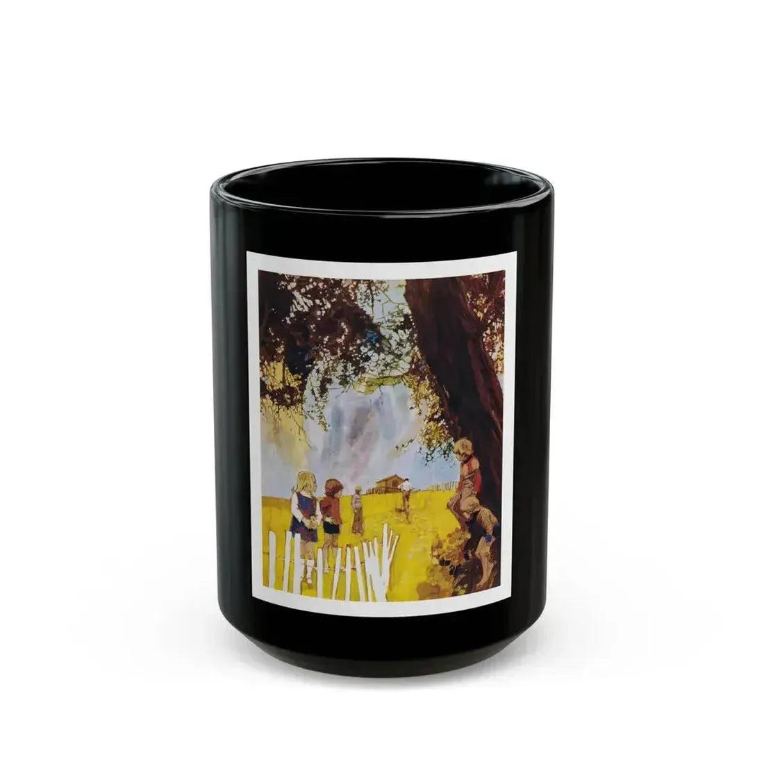 George And The Holiday Cottage by Antonia Browne, Woman magazine, 1975 - Black Coffee Mug 15oz - Go Mug Yourself