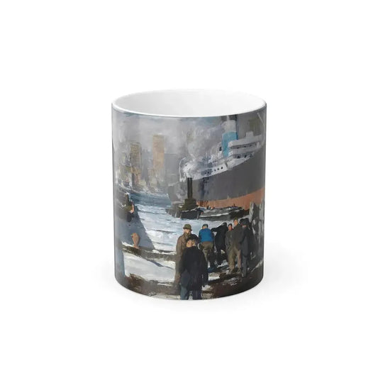 George Bellows (1882-1925) Men of the Docks - oil on canvas 1912 - Color Changing Mug 11oz 11oz - Go Mug Yourself