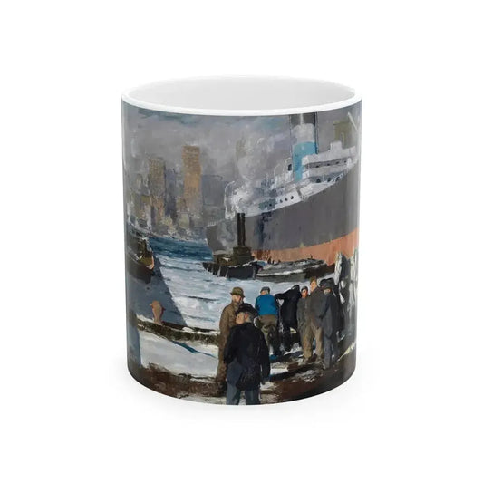George Bellows (1882-1925) Men of the Docks - oil on canvas 1912 - White Coffee Mug 11oz - Go Mug Yourself