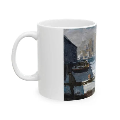 George Bellows (1882-1925) Men of the Docks - oil on canvas 1912 - White Coffee Mug - Go Mug Yourself