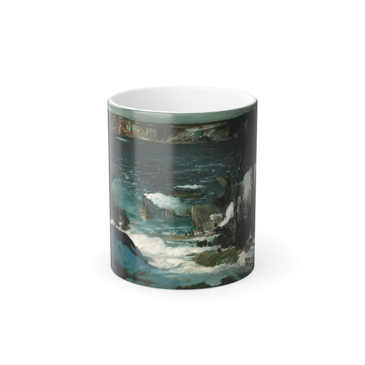 George Bellows (1882-1925) North River (A scene along the Hudson River just above New York) - oil on can-0 - Color Changing Mug 11oz-11oz-Go Mug Yourself