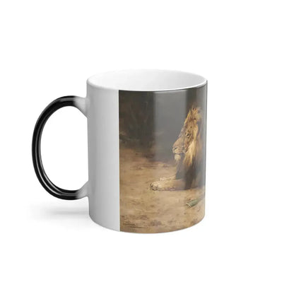 George Denholm Armour (1864-1949) Lion and Lioness at Rest - Color Changing Mug 11oz - Go Mug Yourself