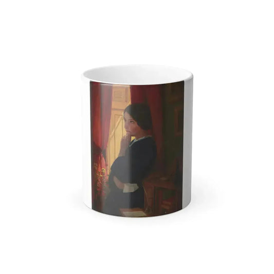 George Dunlop Leslie (1835-1921) Considering a Reply - c1860 - Color Changing Mug 11oz 11oz - Go Mug Yourself