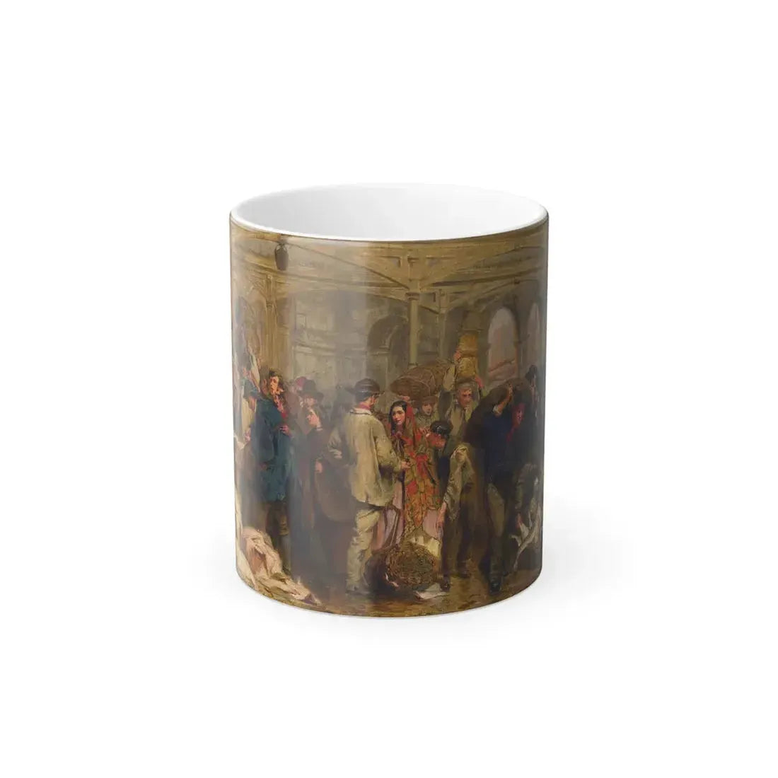 George Elgar Hicks (1824-1914) Billingsgate Fish Market - Oil on Panel 1861 - Color Changing Mug 11oz 11oz - Go Mug Yourself