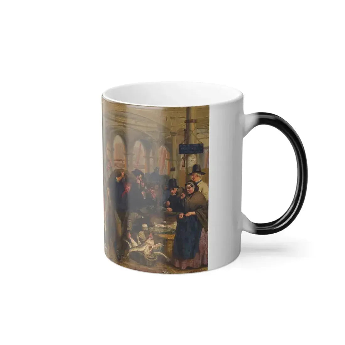 George Elgar Hicks (1824-1914) Billingsgate Fish Market - Oil on Panel 1861 - Color Changing Mug 11oz - Go Mug Yourself
