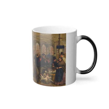 George Elgar Hicks (1824-1914) Billingsgate Fish Market - Oil on Panel 1861 - Color Changing Mug 11oz - Go Mug Yourself
