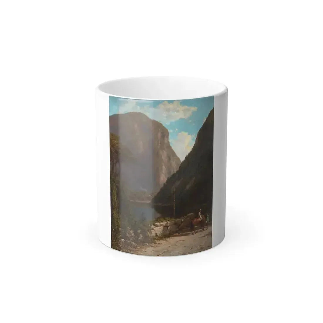 George L Clough (1824-1901) Delaware Water Gap - Oil on Canvas - Color Changing Mug 11oz 11oz - Go Mug Yourself