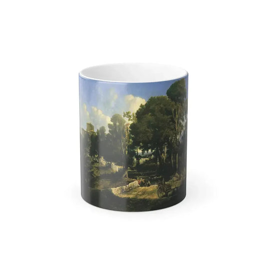 George Loring Brown (1814-1889) Effect near Noon Along the Appian Way - Oil on Canvas 1858 - Color Changing Mug 11oz 11oz - Go Mug Yourself