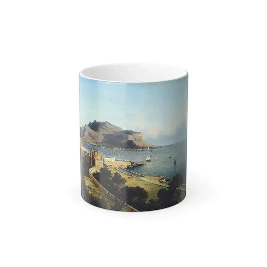 George Loring Brown (1814-1889) Monte Pellegrino at Palermo - oil on canvas 1856 - Color Changing Mug 11oz 11oz - Go Mug Yourself