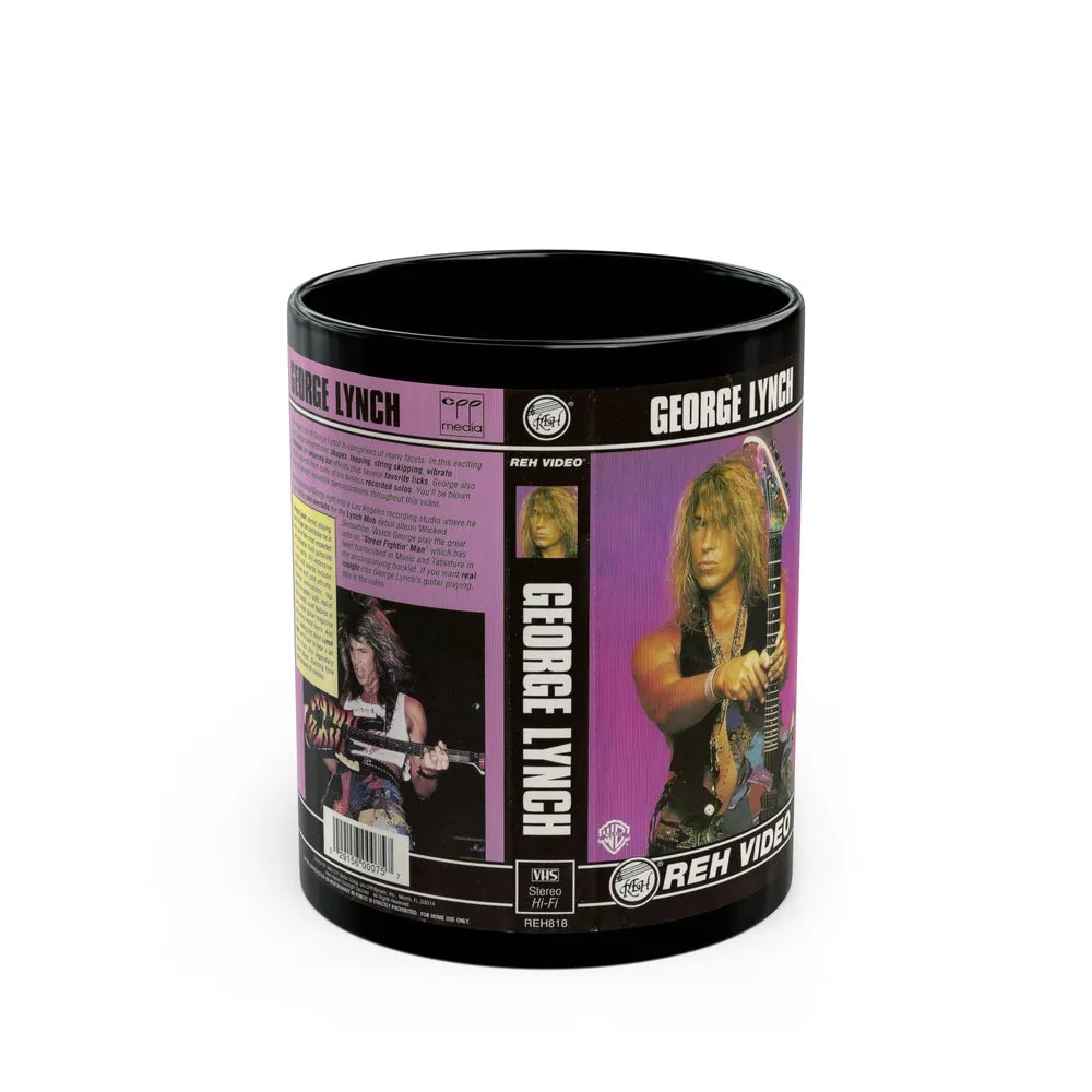 GEORGE LYNCH REH VIDEO (VHS COVER) - Black Coffee Mug-11oz-Go Mug Yourself