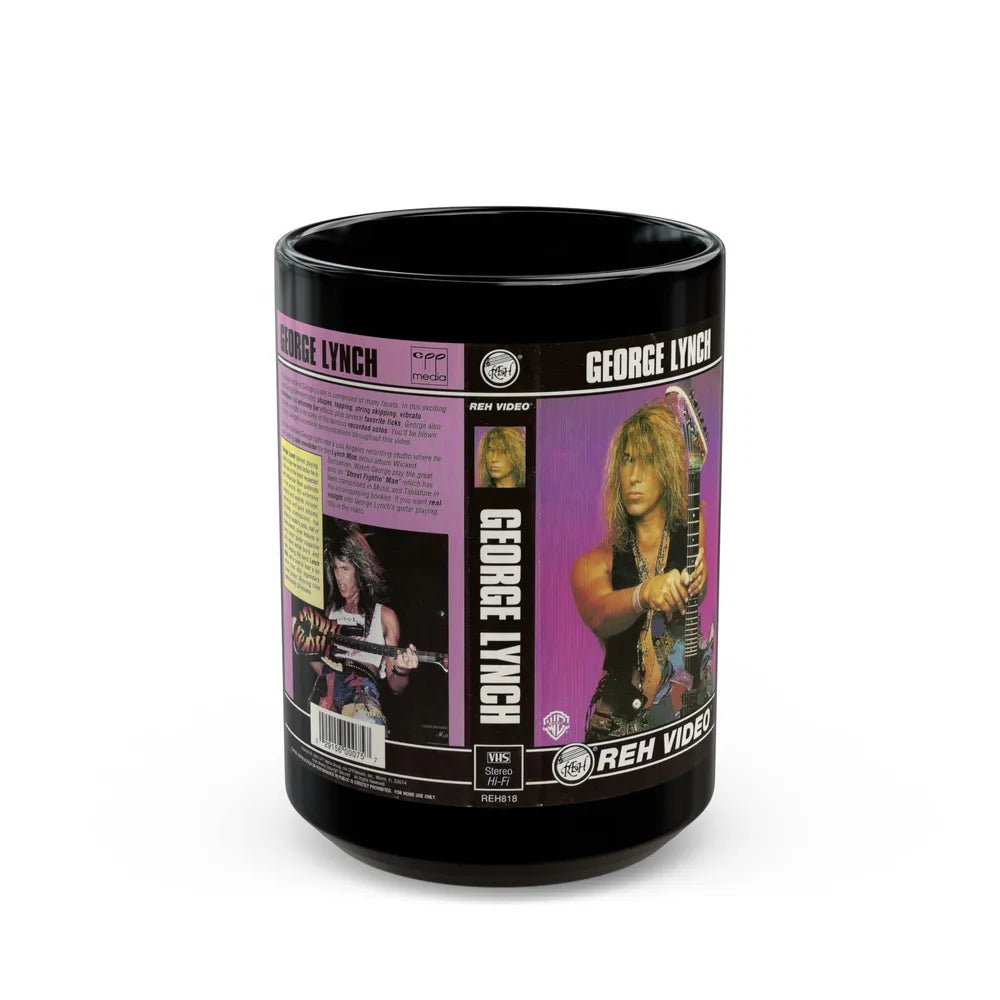 GEORGE LYNCH REH VIDEO (VHS COVER) - Black Coffee Mug-15oz-Go Mug Yourself