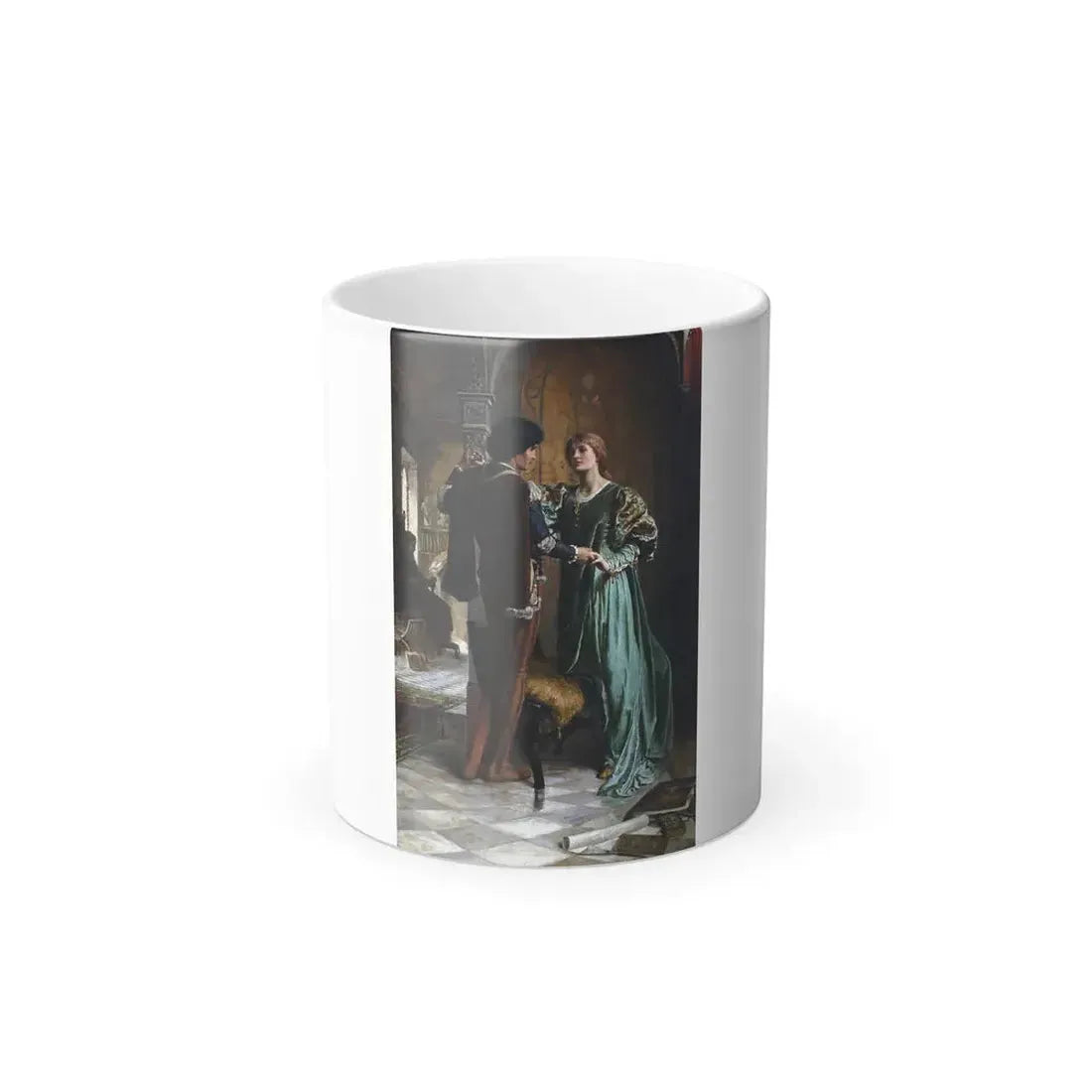 George Percy Jacomb-Hood (1857-1929) The betrothal - oil on canvas - Color Changing Mug 11oz 11oz - Go Mug Yourself