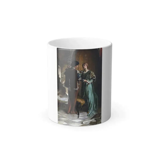 George Percy Jacomb-Hood (1857-1929) The betrothal - oil on canvas - Color Changing Mug 11oz 11oz - Go Mug Yourself