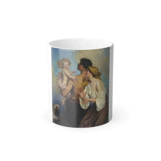 George Percy Jacomb-Hood (1857-1929) The Family - oil on canvas - Color Changing Mug 11oz 11oz - Go Mug Yourself